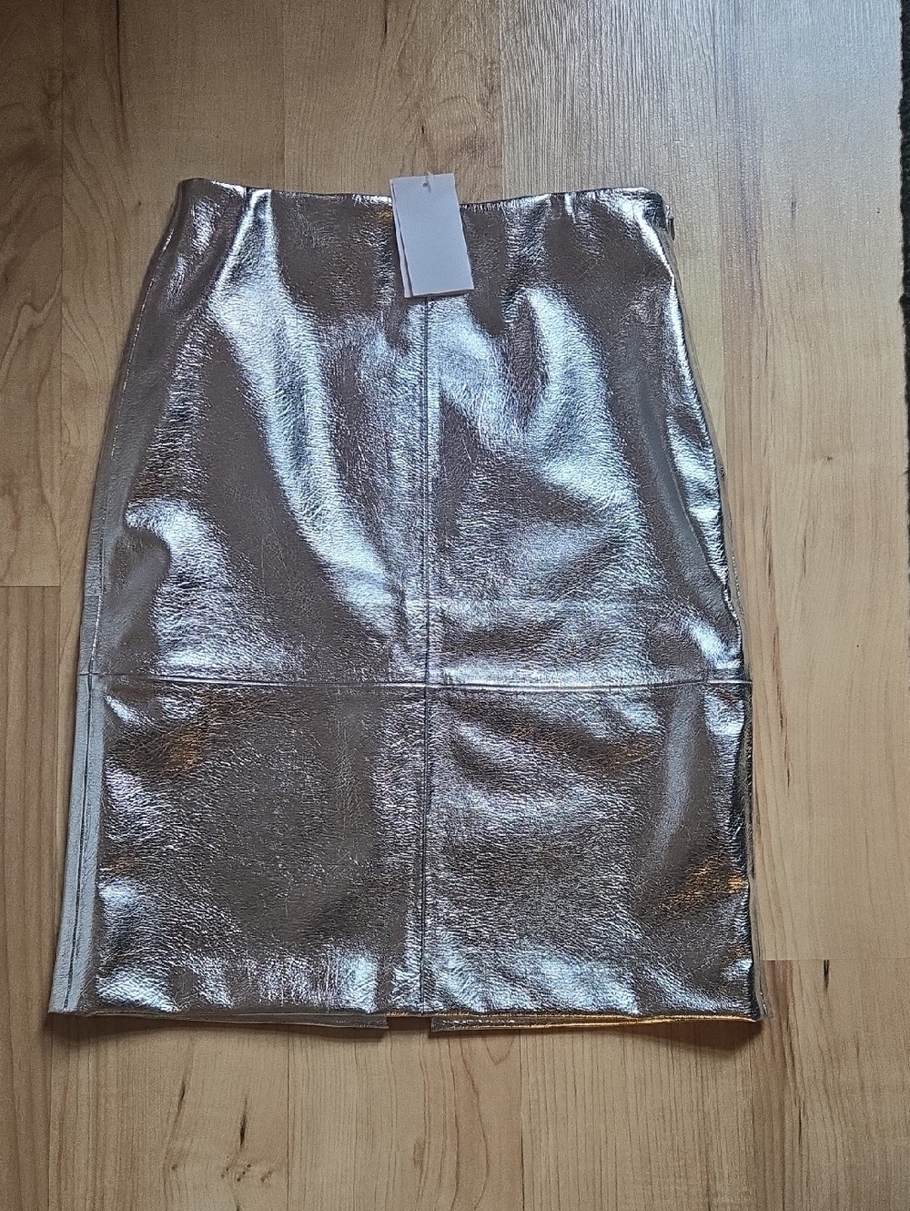 H&M Silver Metallic Pencil Skirt